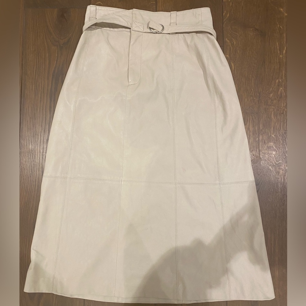 ELIE TAHARI vegan leather midi skirt